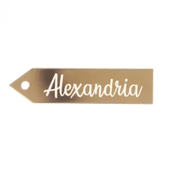 Personalised Mirror Acrylic Etched Name Tags - Set of 6 Best