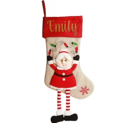 Personalised Mrs Claus Christmas Stocking with Dangly Legs Discount