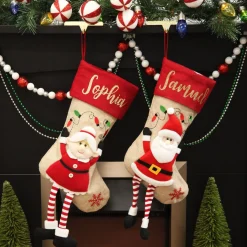 Personalised Mrs Claus Christmas Stocking with Dangly Legs Discount