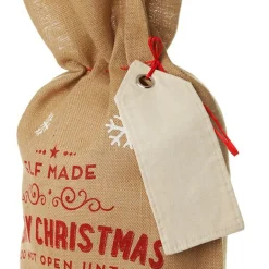 Personalised Natural Linen Santa Sack Tag Store