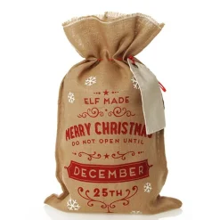 Personalised Natural Linen Santa Sack Tag Store