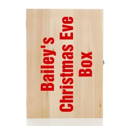 Personalised Natural Wooden Christmas Eve Keepsake Box New