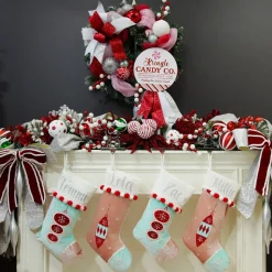 Personalised Peppermint Finial Christmas Stocking Fashion