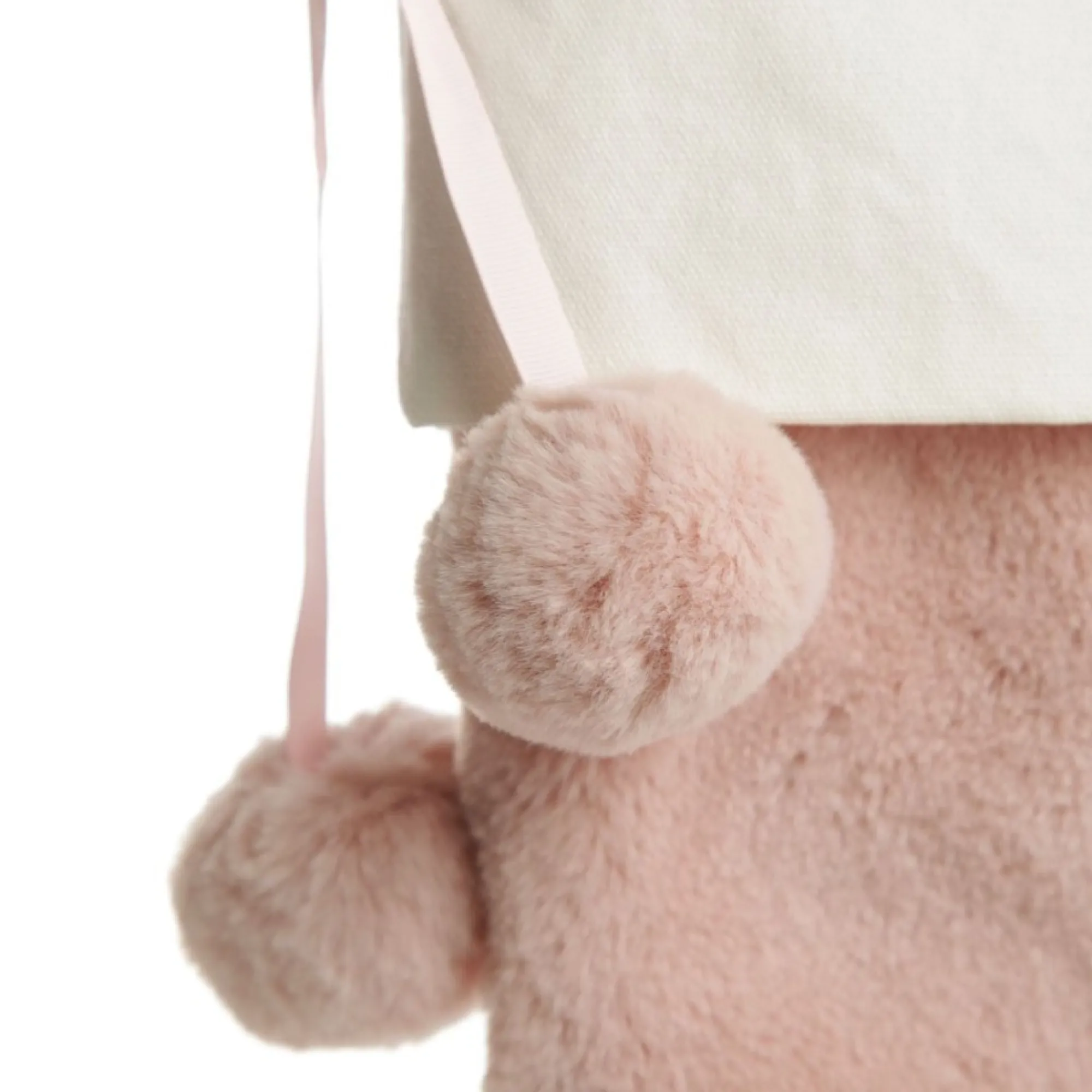 Personalised Pink Fur Christmas Stocking with Pom Poms Sale