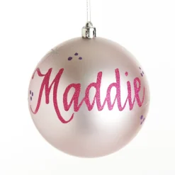 Personalised Pink Shatterproof Christmas Bauble Discount