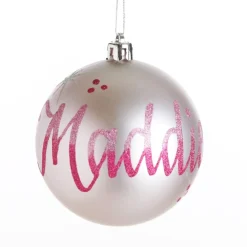 Personalised Pink Shatterproof Christmas Bauble Discount