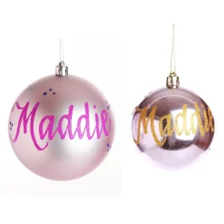 Personalised Pink Shatterproof Christmas Bauble Discount