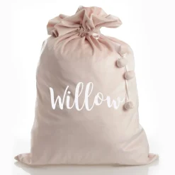 Personalised Pink Velvet Santa Sack Best Sale