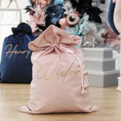 Personalised Pink Velvet Santa Sack Best Sale