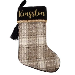 Personalised Plaid Christmas Stocking Cheap