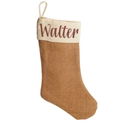 Personalised Plain Burlap Christmas Stocking Discount