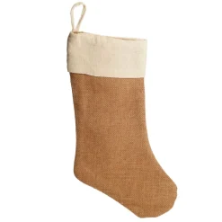 Personalised Plain Burlap Christmas Stocking Discount