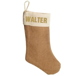Personalised Plain Burlap Christmas Stocking Discount
