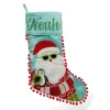 Personalised Pom Pom Beach Santa Christmas Stocking Store