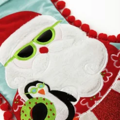 Personalised Pom Pom Beach Santa Christmas Stocking Store