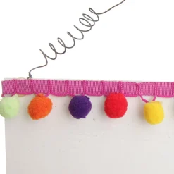 Personalised Pom Pom Rainbow Wood Plaque Discount