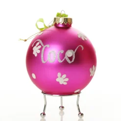 Personalised Poodle Dog Hot Pink Christmas Bauble Store