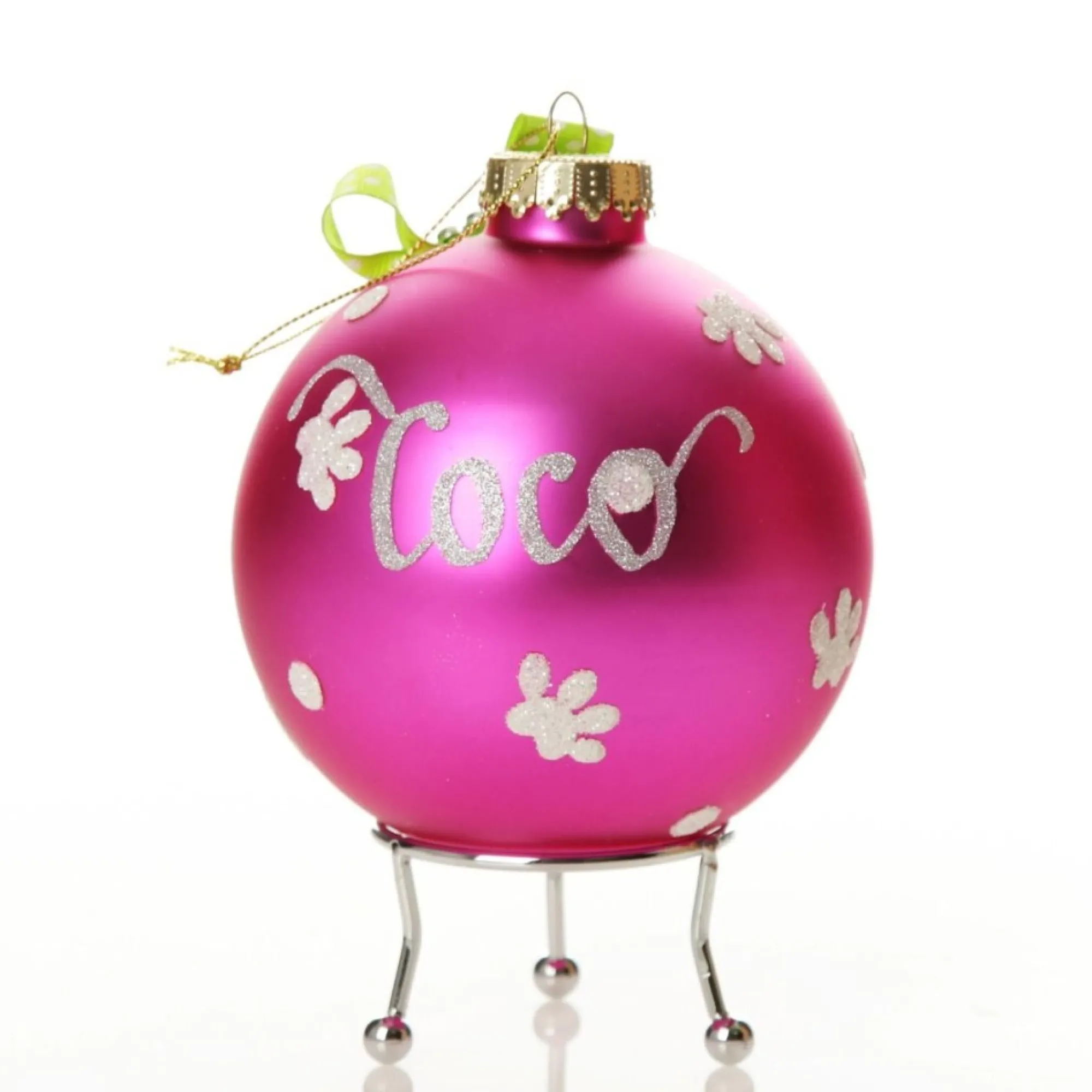 Personalised Poodle Dog Hot Pink Christmas Bauble Store
