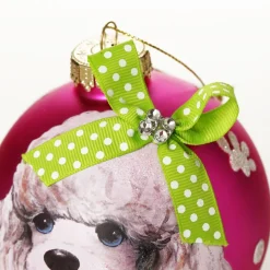 Personalised Poodle Dog Hot Pink Christmas Bauble Store