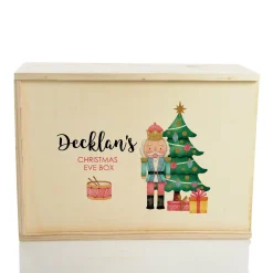 Personalised Printed Wooden Christmas Eve Box - Nutcracker Cheap