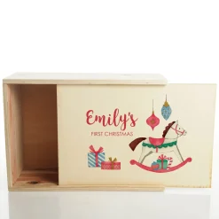 Personalised Printed Wooden Christmas Eve Box - Rocking Horse Outlet