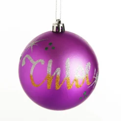 Personalised Purple Shatterproof Christmas Bauble New