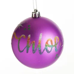 Personalised Purple Shatterproof Christmas Bauble New