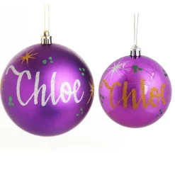 Personalised Purple Shatterproof Christmas Bauble New