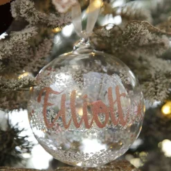 Personalised Rainbow Glass Christmas Bauble Cheap