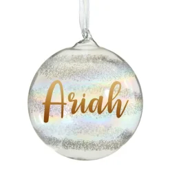 Personalised Rainbow Glass Christmas Bauble Cheap