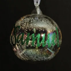 Personalised Rainbow Glass Christmas Bauble Cheap