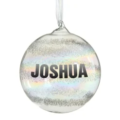 Personalised Rainbow Glass Christmas Bauble Cheap