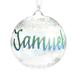 Personalised Rainbow Glass Christmas Bauble Cheap