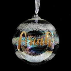 Personalised Rainbow Glass Christmas Bauble Cheap