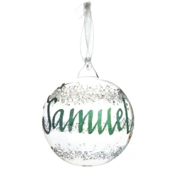 Personalised Rainbow Glass Christmas Bauble Cheap