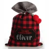 Personalised Red and Black Buffalo Check Christmas Santa Sack Flash Sale