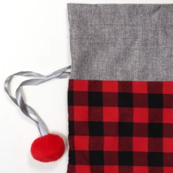 Personalised Red and Black Buffalo Check Christmas Santa Sack Flash Sale