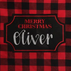Personalised Red and Black Buffalo Check Christmas Santa Sack Flash Sale