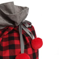 Personalised Red and Black Buffalo Check Christmas Santa Sack Flash Sale
