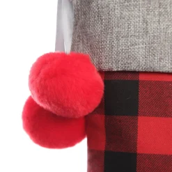 Personalised Red and Black Buffalo Check Christmas Stocking Hot