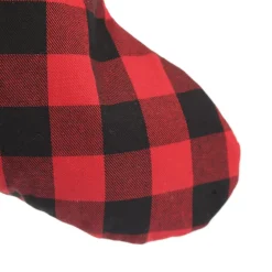 Personalised Red and Black Buffalo Check Christmas Stocking Hot