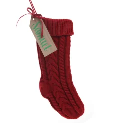 Personalised Red Cable Knit Christmas Stocking Flash Sale