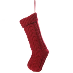 Personalised Red Cable Knit Christmas Stocking Flash Sale