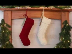 Personalised Red Cable Knit Christmas Stocking Flash Sale