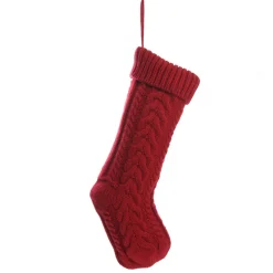 Personalised Red Cable Knit Christmas Stocking Flash Sale