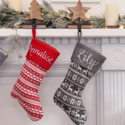 Personalised Red Knitted Christmas Stocking Fashion