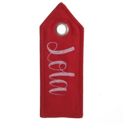 Personalised Red Linen Santa Sack Tag Discount
