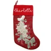 Personalised Red Poinsettia Christmas Stocking Discount