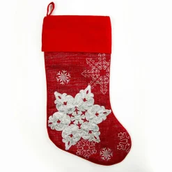 Personalised Red Snowflake Christmas Stocking Clearance