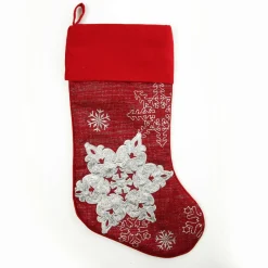Personalised Red Snowflake Christmas Stocking Clearance
